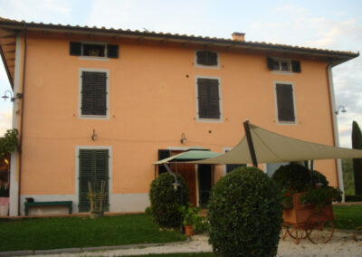 Farmhouse lucca hills with vineyard